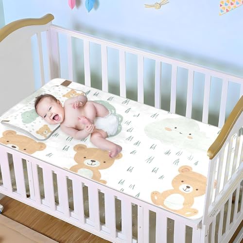 Cooling Baby Crib Mattress Pad 28x52 Inch Waterproof for Baby Toddler