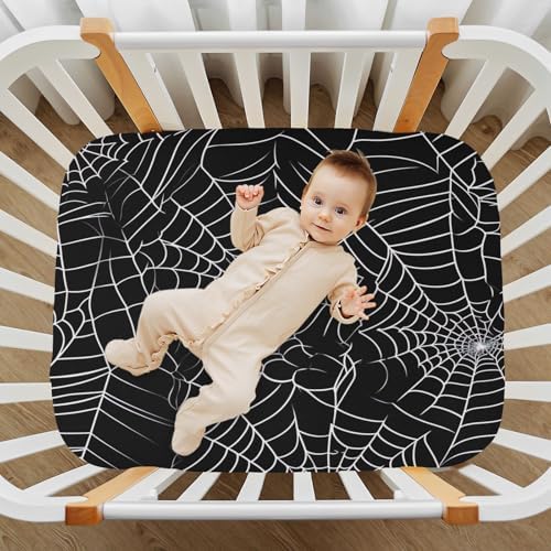 Wajiw Spider Web Crib Sheets Soft Breathable Fitted 1