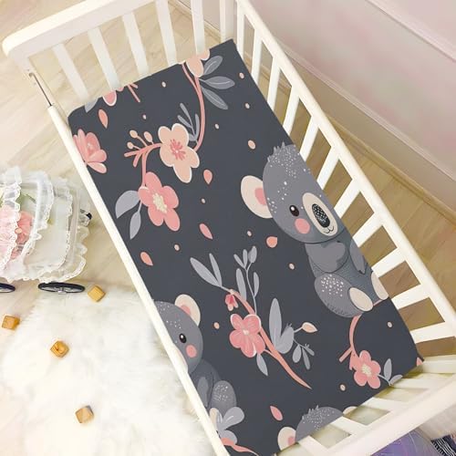 Wajiw Koala Crib Sheets for Girls Boys Soft Breathable Fitted