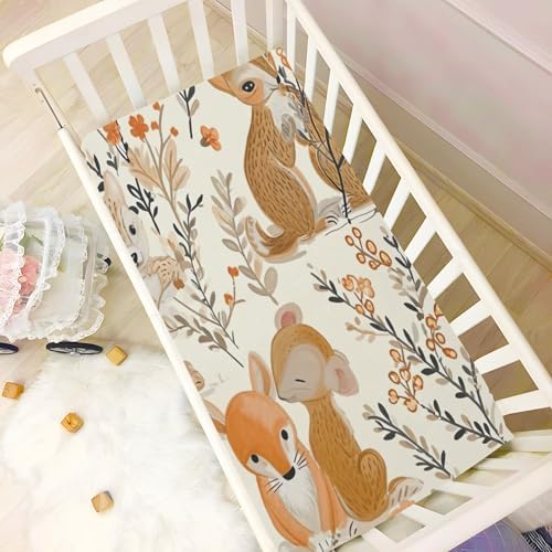 Wajiw Forest Animals Crib Sheets for Girls and Boys