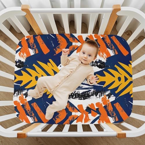 Wajiw Tribal Pattern Fitted Crib Sheet for Standard and Toddler Mattresses