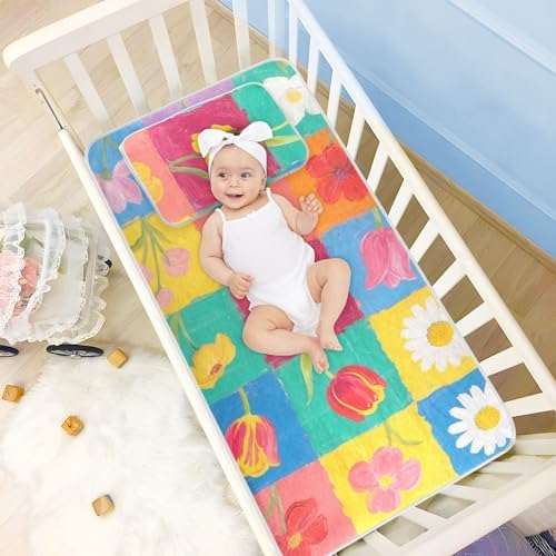 Cooling Baby Waterproof Crib Mattress Pad 28x52 Reusable 1