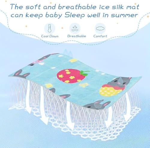 Cooling Cute Bunnies Mattress Pad 28x52 Baby Waterproof Crib Cover