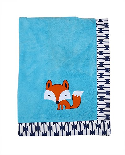 Bacati Tribal Aztec Plush Embroidered Baby Blanket