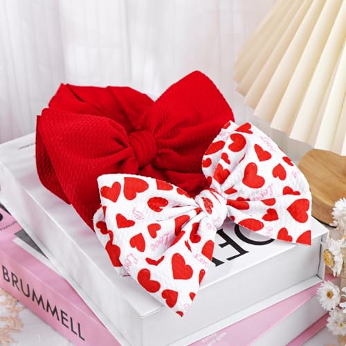 Lanmerry Valentines Baby Bow Headbands 2Pcs 1
