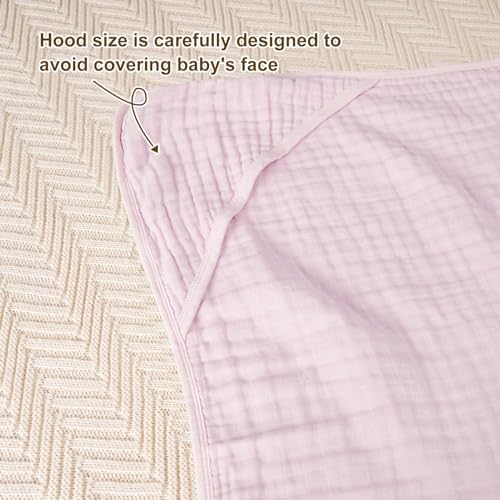 Davids Kids 2 Pack Hooded Baby Towels - 32x32 Inch Floral Muslin Cotton