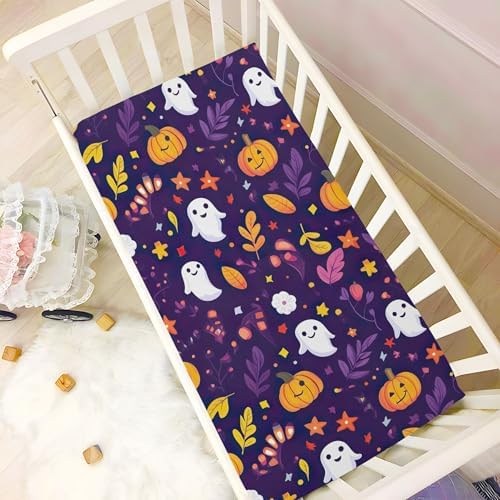 Qilmy Cute Pumpkins Crib Sheet for Baby Soft and Breathable