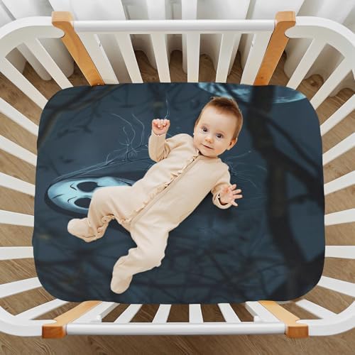 Wajiw Halloween Soul Crib Sheets 28x52In