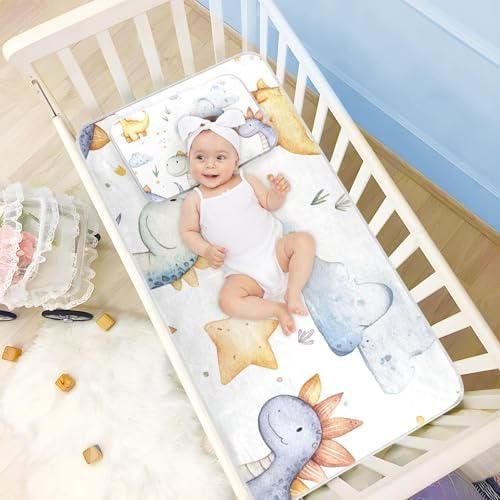 Stegosaurus Cooling Mattress Pad Protector for Baby and Toddler 28x52