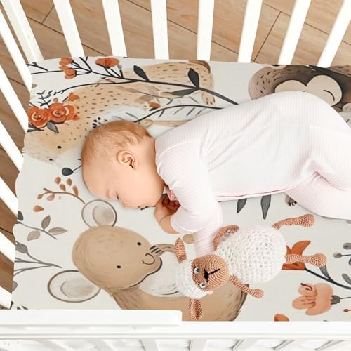 Wajiw Forest Animals Crib Sheet for Standard and Toddler Mattresses