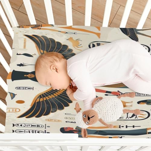 Wajiw Egyptian Figures Crib Sheets for Girls and Boys