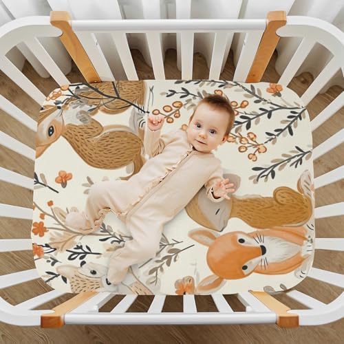 Wajiw Forest Animals Crib Sheets for Girls and Boys