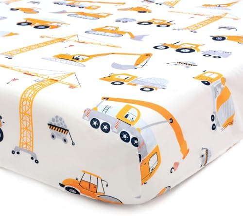 JISEN Soft Breathable Crib Sheet for Boys Girls 52x28 Inch