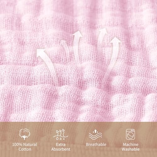 Davids Kids 2 Pack Hooded Baby Towels - 32x32 Inch Floral Muslin Cotton