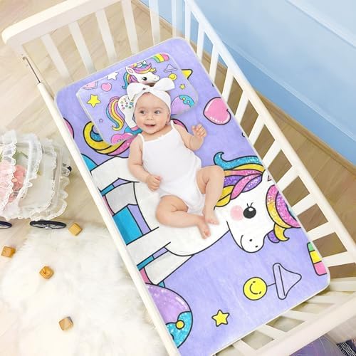 Cooling Sequin Unicorn Mattress Pad 28x52