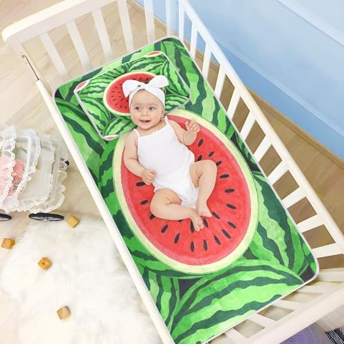 Cooling Cartoon Fruit Watermelons Baby Mattress Pad 28x52