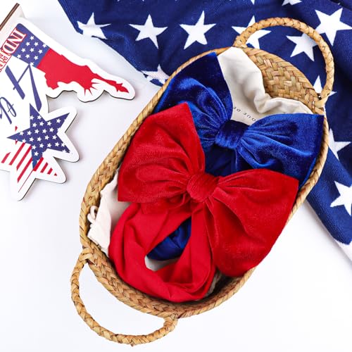 YanJie 4th of July Red Velvet Headband for Baby Girls