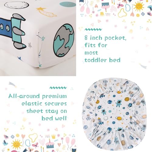 JSD Blue Astronaut Toddler Bedding Set 4 Piece 1