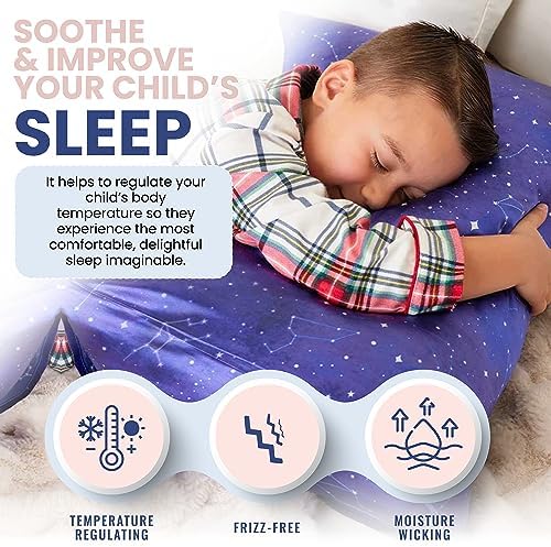 Blissy Toddler Silk Pillowcase - 22 Momme 6A Grade Mulberry Silk - Night Sky Design