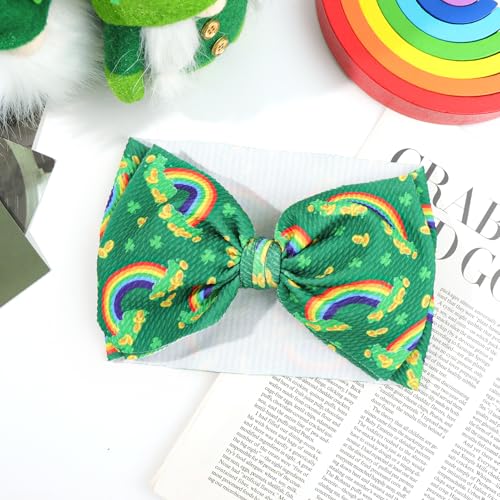 YanJie St Patricks Day Clover Headband with Green Bow