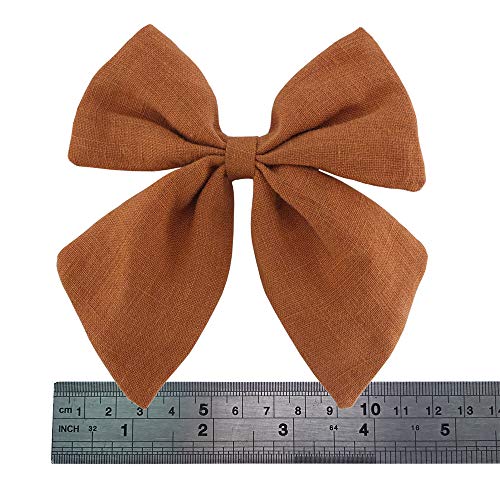 Baily Linen Bow Hair Clips for Girls and Women