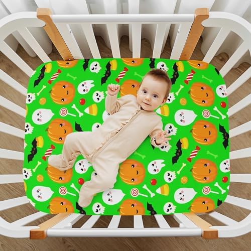 Qilmy Halloween Fitted Crib Sheet for Baby Soft and Breathable