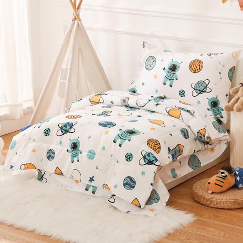 JSD Blue Astronaut Toddler Bedding Set 4 Piece 1