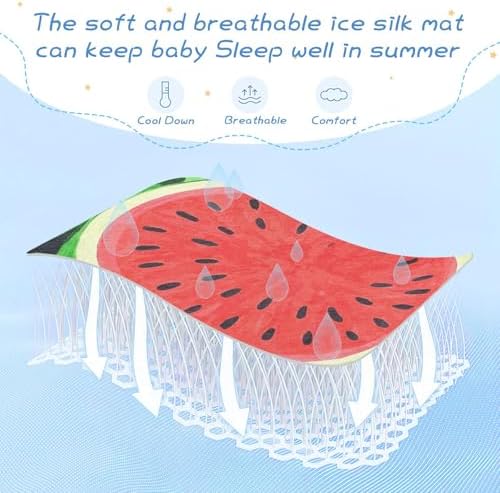 Cooling Cartoon Fruit Watermelons Baby Mattress Pad 28x52