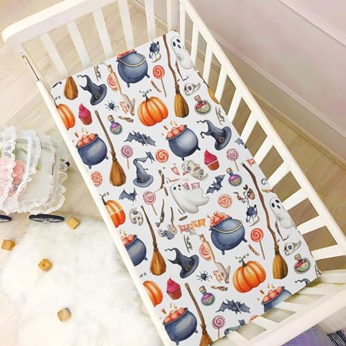 Qilmy Halloween Crib Sheet for Girls and Boys