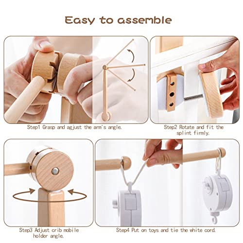 Baby Crib Mobile Holder Wooden Hanger