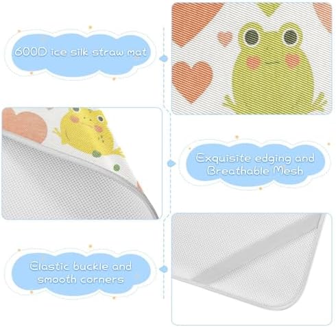 Frog Cartoon Cooling Baby Mattress Pad Protector 28x52 Reusable