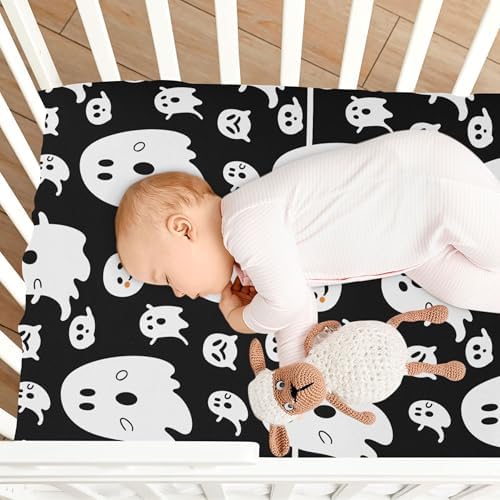 Qilmy Halloween Ghosts Fitted Crib Sheet for Kids 1