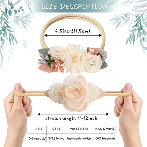 Baby Girl Headband with Elastic Bow - Pack of 3