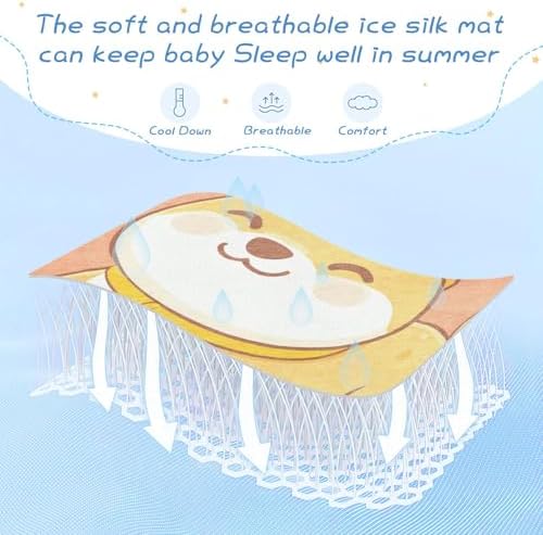 Shiba Inu Bone Dog Orange Cooling Mattress Pad for Baby 28x52