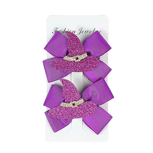 2 Pack Purple Witch Hat Hair Clips for Halloween
