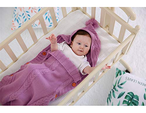 XMWEALTHY Soft Hooded Swaddle Blanket for Newborns 0-6 Months Pink