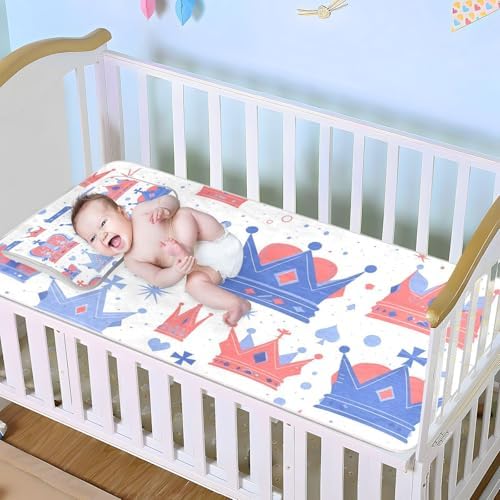 Cooling Union Jack Baby Mattress Protector 28x52 Reusable