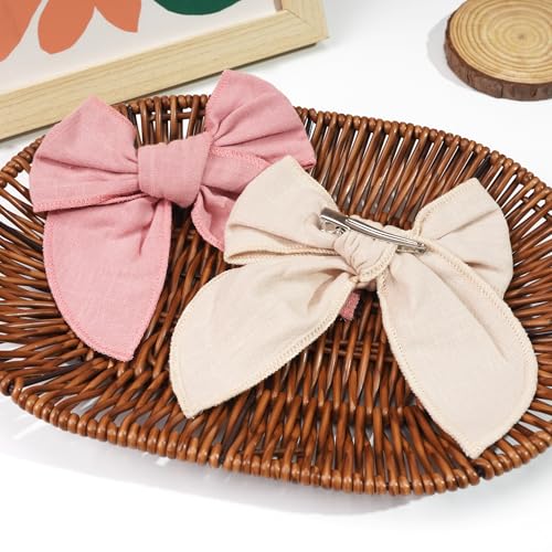 JOYOYO Fable Girls Hair Bows Cotton Linen Alligator Clips