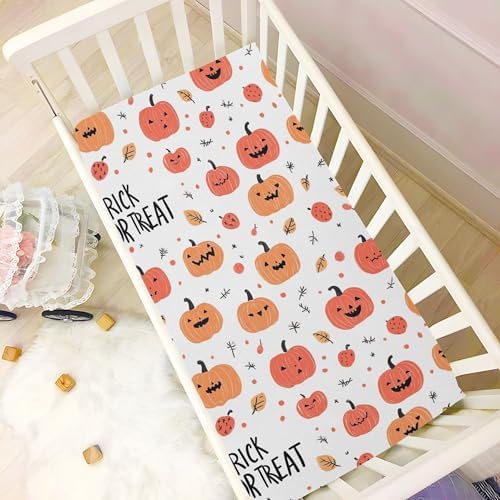 Qilmy Halloween Pattern Fitted Crib Sheet for Baby