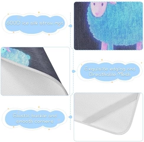Cute Blue Neon Sheep Mattress Pad for Baby 28x52 Inches