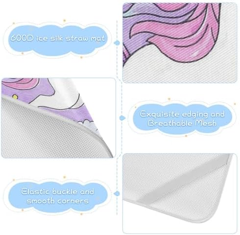 Cute Cartoon Unicorn Purple Peach Cooling Baby Mattress Pad Cover