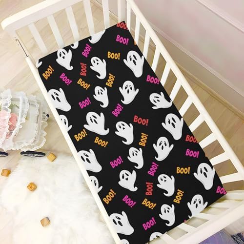 Qilmy Cute Ghosts Fitted Crib Sheet for Girls and Boys 1