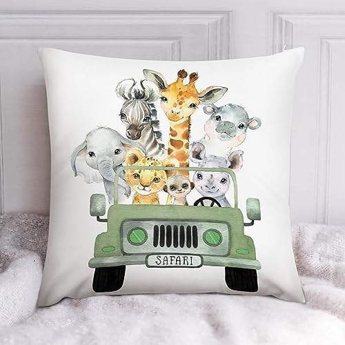 HawSkgFub Plush Safari Animal Pillowcase Throw Cover