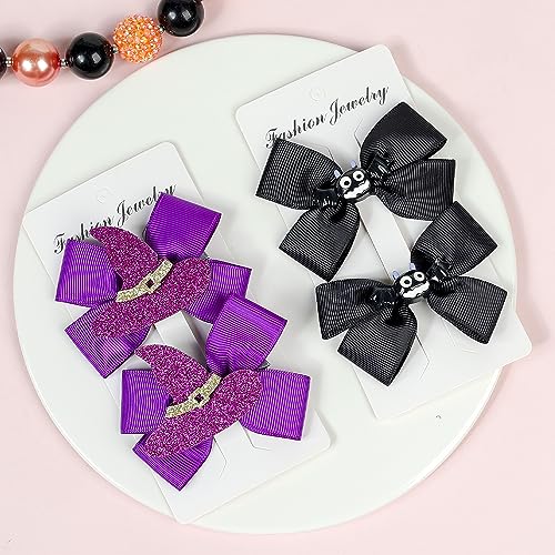 2 Pack Purple Witch Hat Hair Clips for Halloween