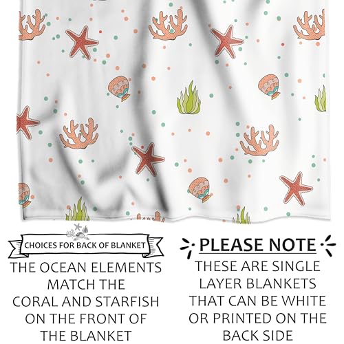 Personalized Sea Turtle Baby Blanket with Name 1