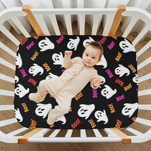 Qilmy Cute Ghosts Fitted Crib Sheet for Girls and Boys 1