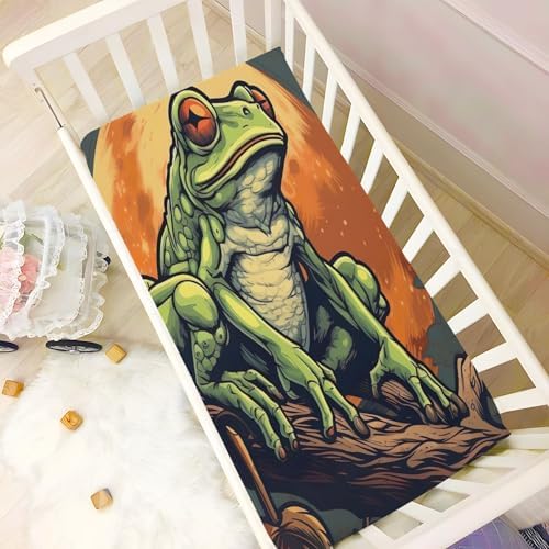 Wajiw Frog Crib Sheets for Soft Sleep