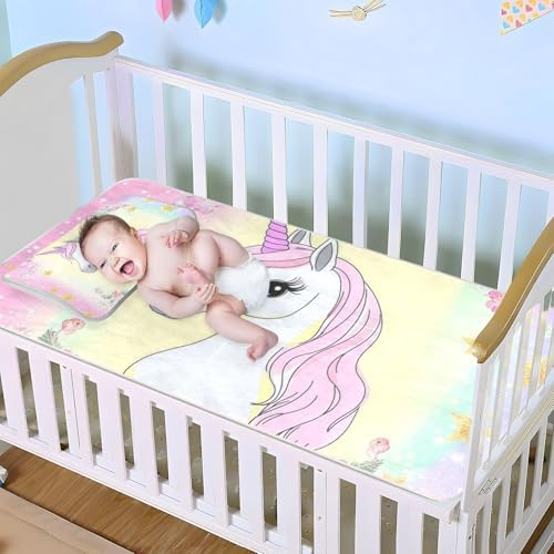 Dreamy Unicorns Cooling Baby Crib Mattress Pad 28x52