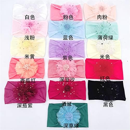 WUTYU 0-3 Year Baby Stretch Flower Tulle Hairband