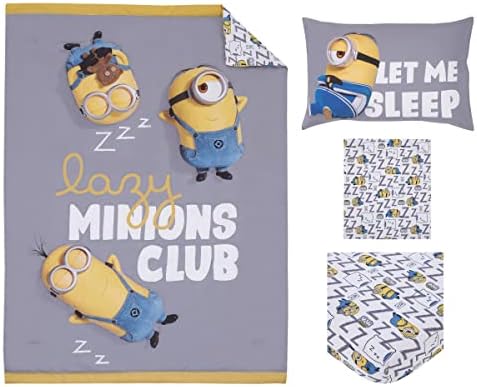 NoJo Illimuniation Lazy Minions Bed Set 4 Piece